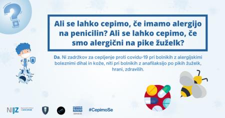 05 Ali se lahko cepimo, če imamo alergijo na penicilin ali na pike žuželk